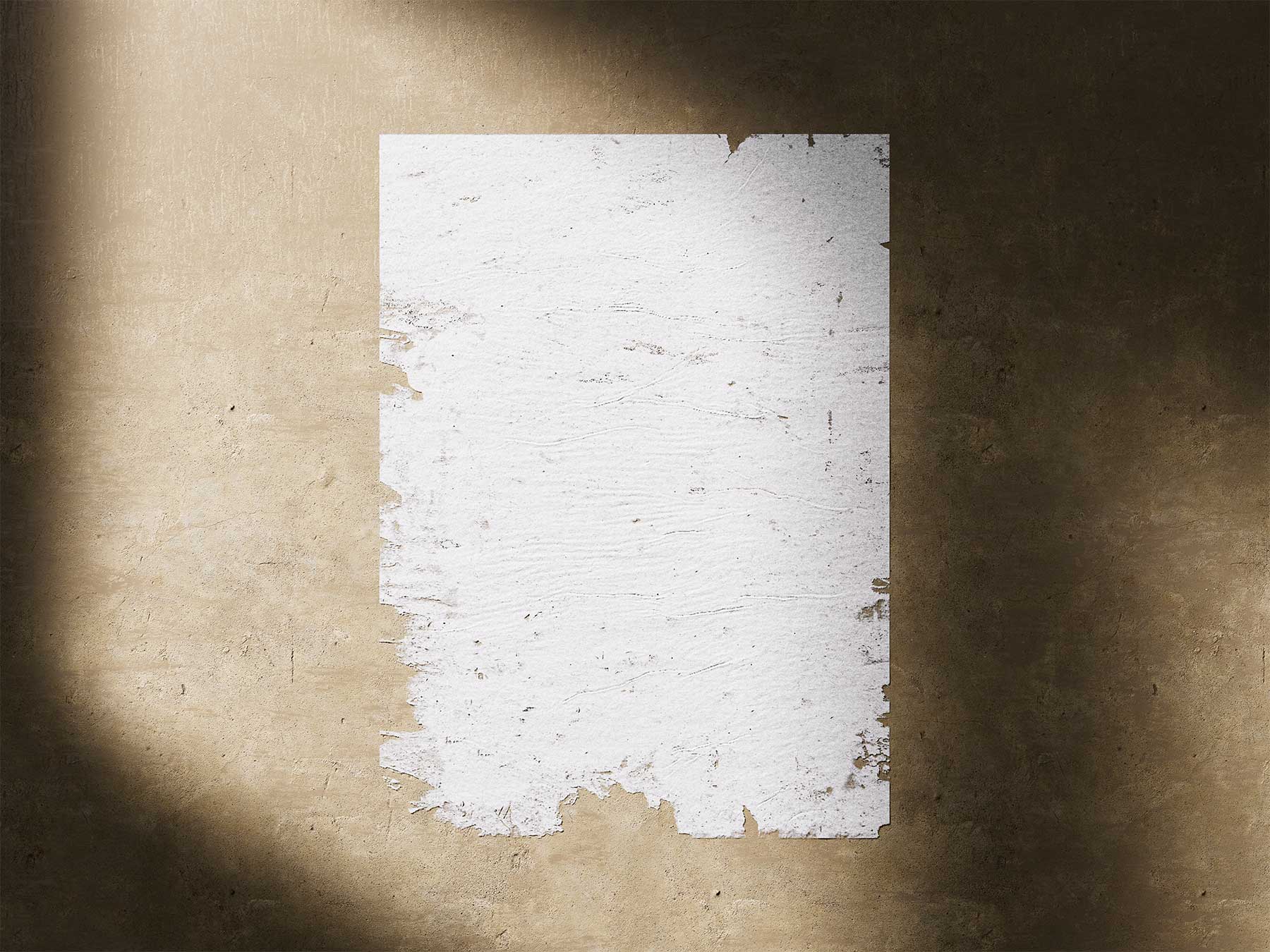 Torn Poster on Wall Mockup