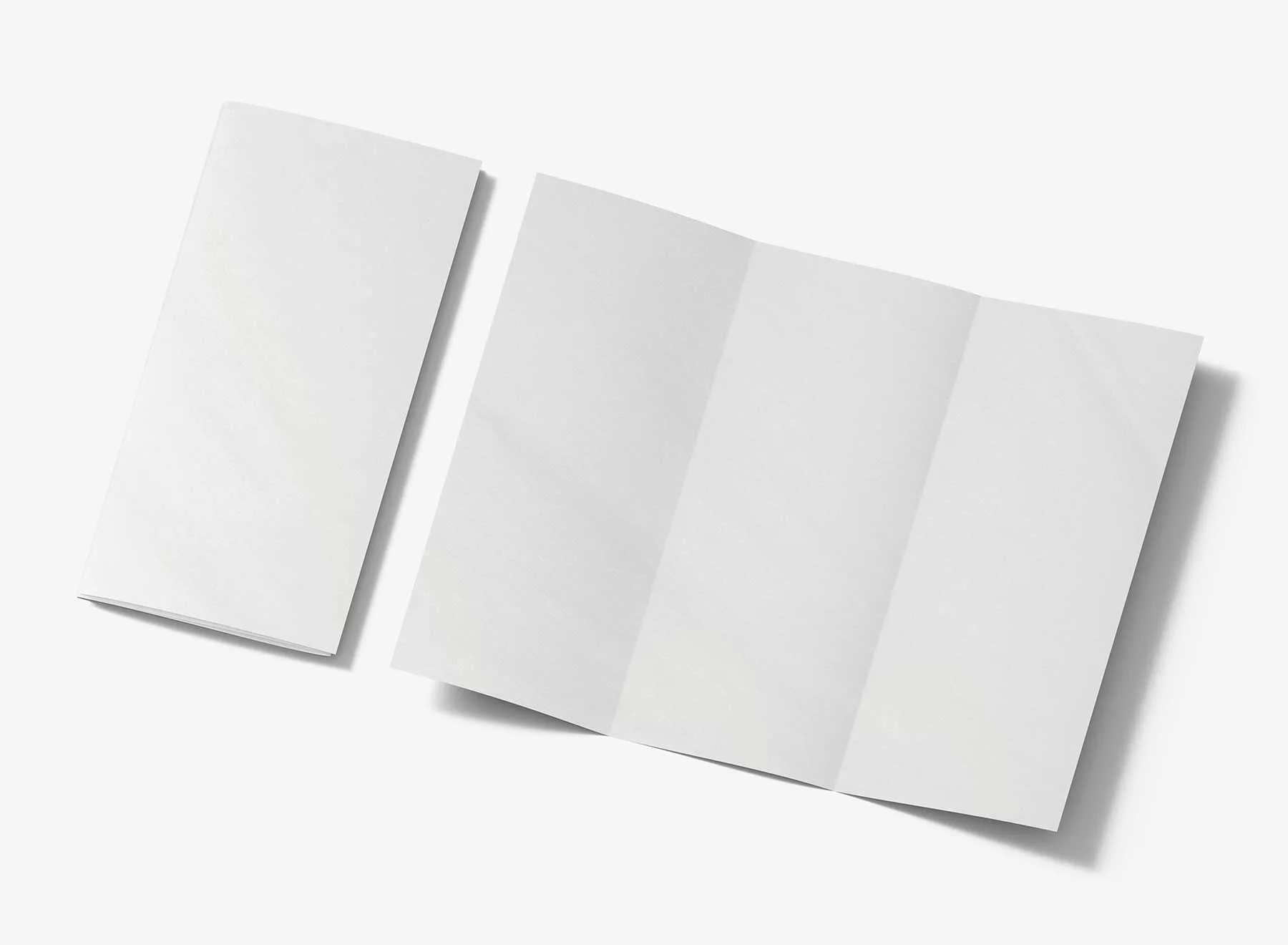 Trifold Brochure Mockup (Folded and Unfolded View)