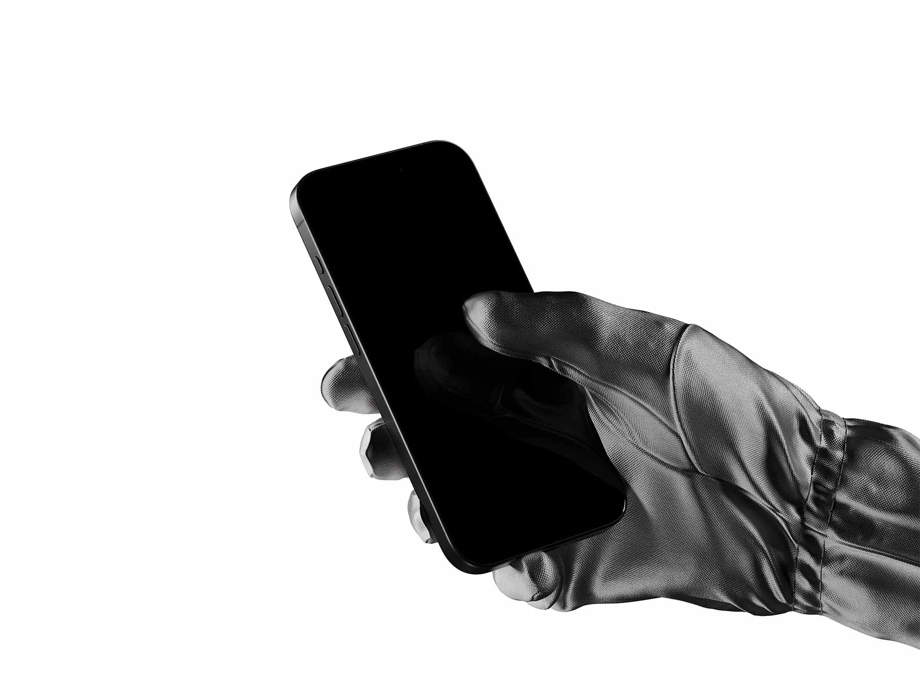 iPhone Mockup in Hand (Wearing Glove)