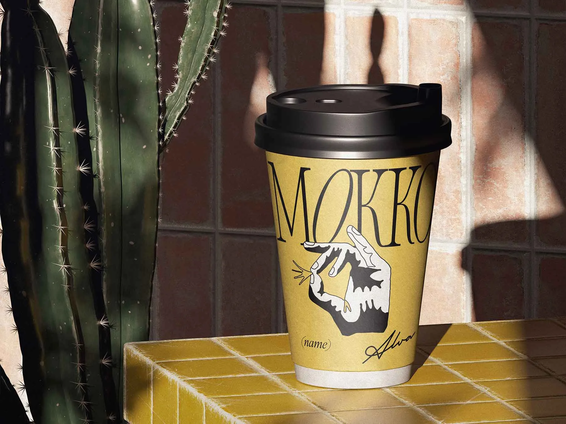 Coffee Paper Cup with Cap Mockup