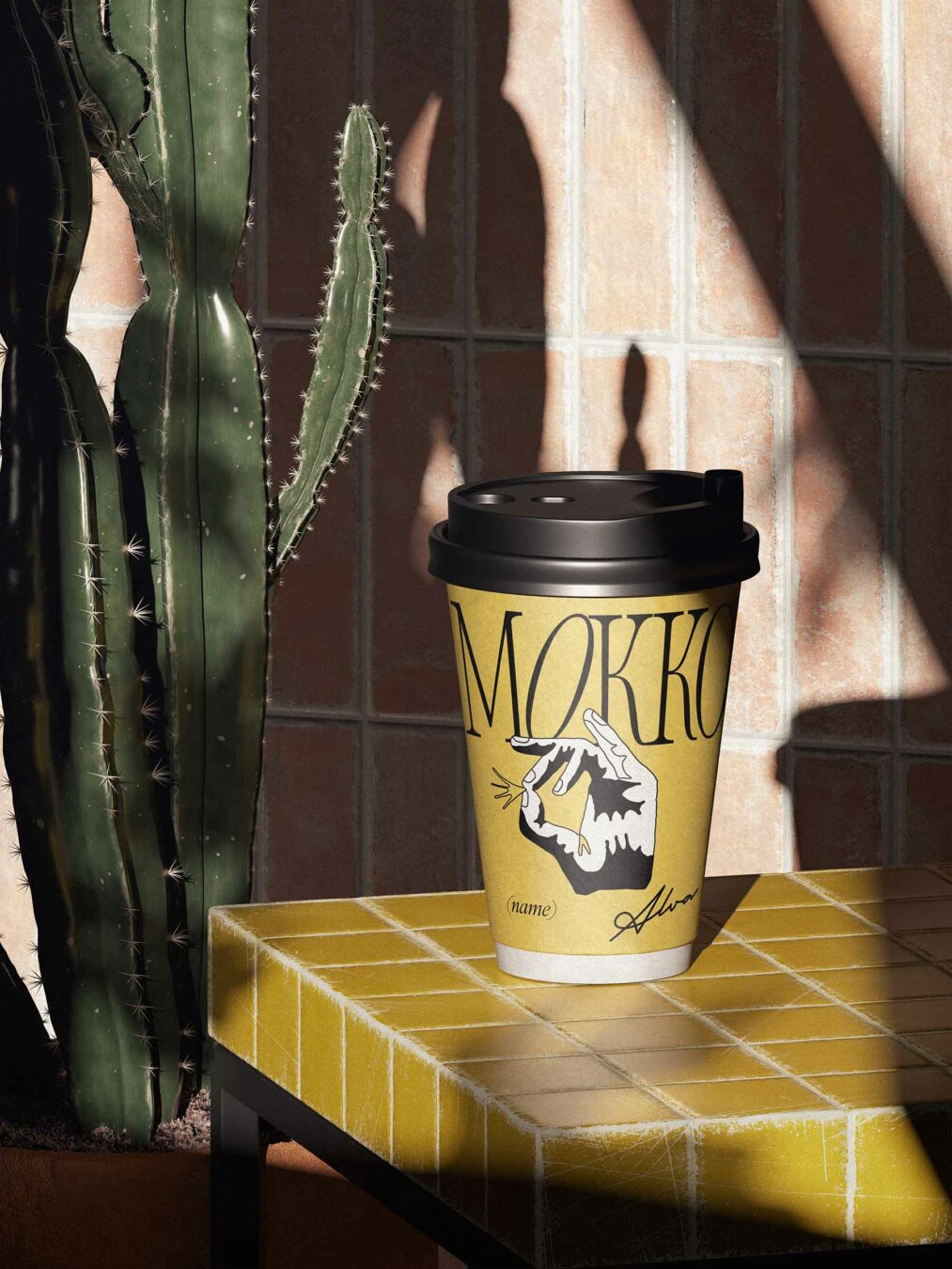 Coffee Paper Cup with Cap Mockup