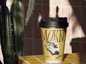 Coffee Paper Cup with Cap Mockup