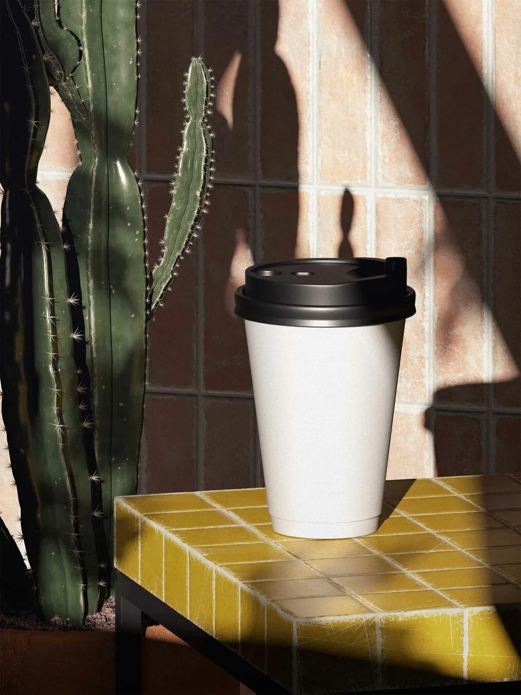 Coffee Paper Cup with Cap Mockup