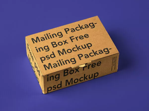 Mail Packaging Cardboard Box Mockup