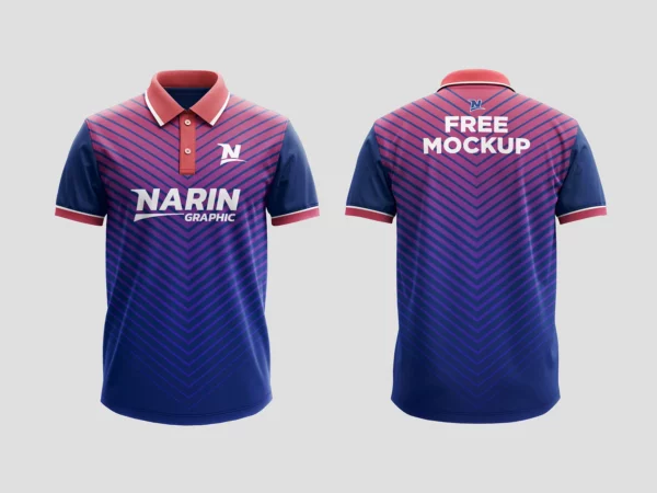Polo T-Shirt Mockup (Front & Back Views)