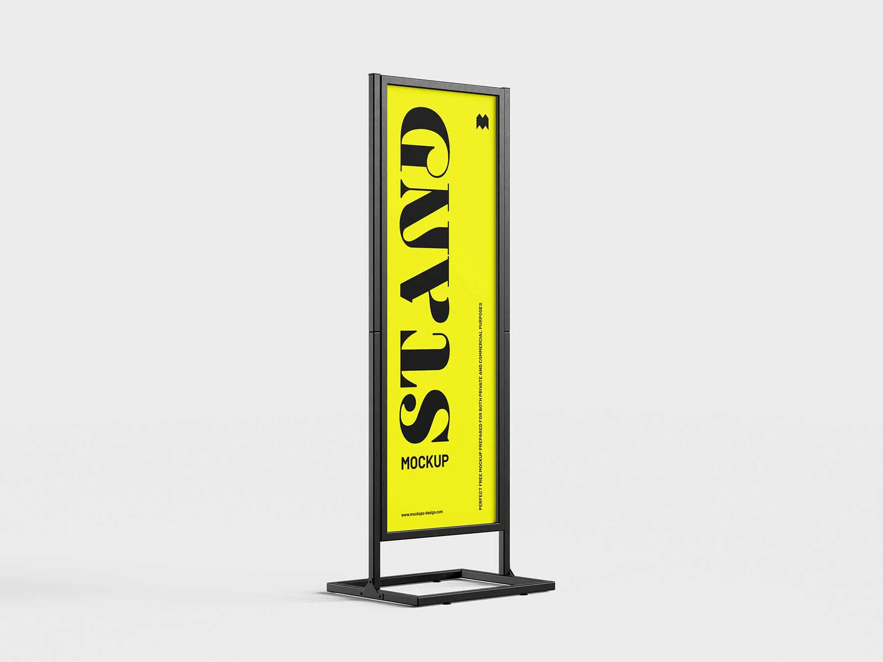 Vertical Floor Stand Banner Mockup