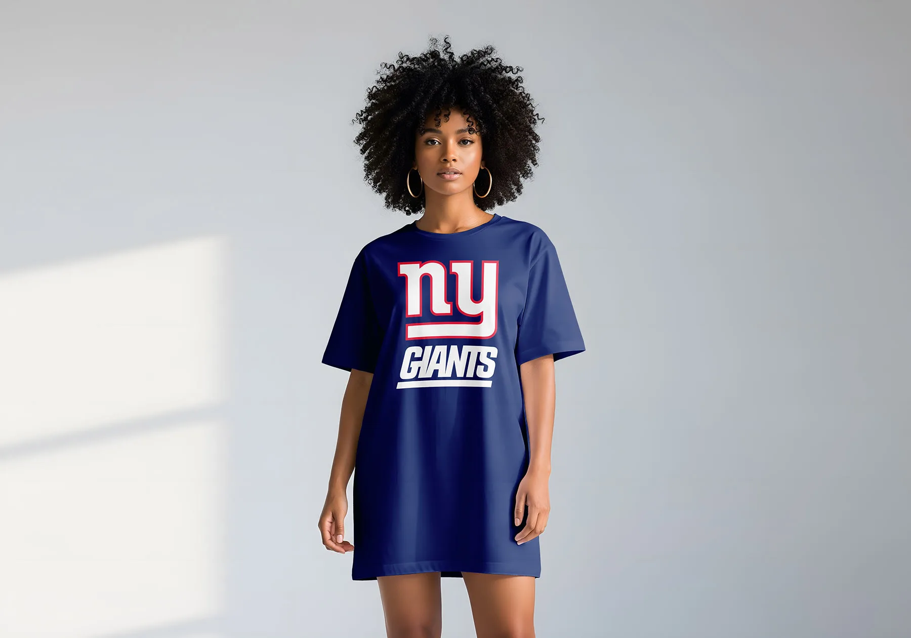 Woman Wearing Oversized T-Shirt Mockup