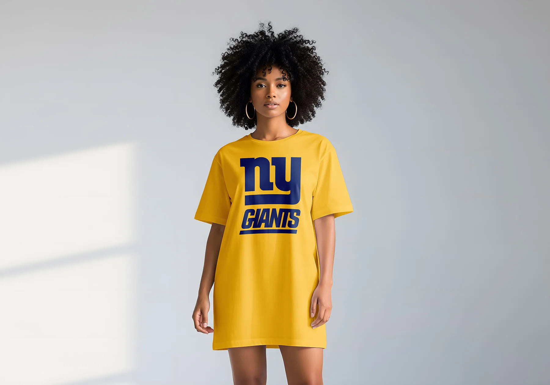 Woman Wearing Oversized T-Shirt Mockup