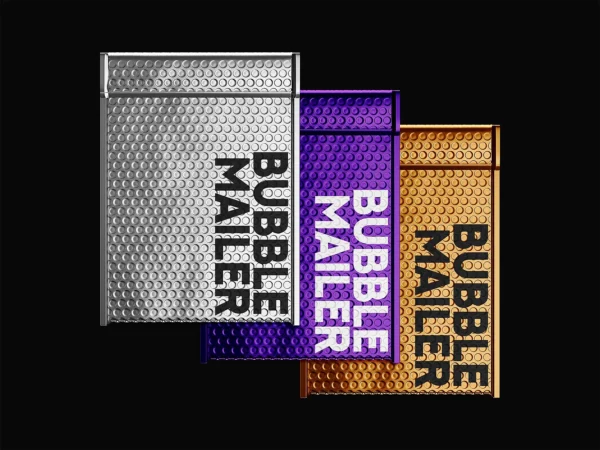 Bubble Mailer Mockup (3 Front-View Layout)