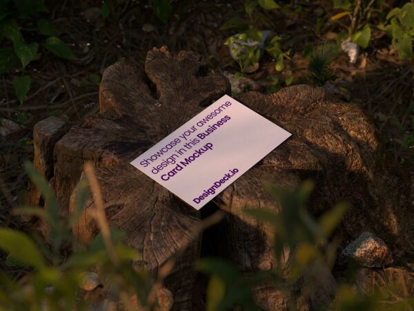 Business Card Mockup (Forest Scene)