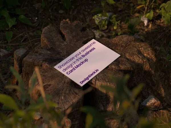 Business Card Mockup (Forest Scene)