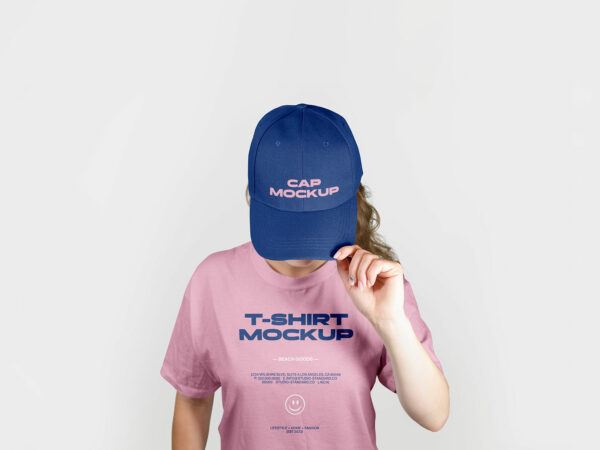 Snapback Hat Mockup & T-Sirt Mockups