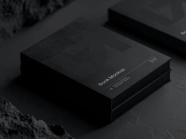 Book Cover Mockup (Dark PSD Scene)