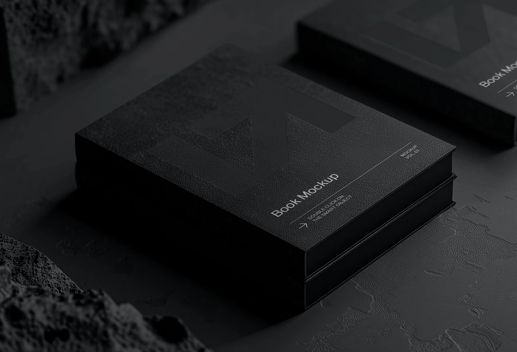 Book Cover Mockup (Dark PSD Scene)
