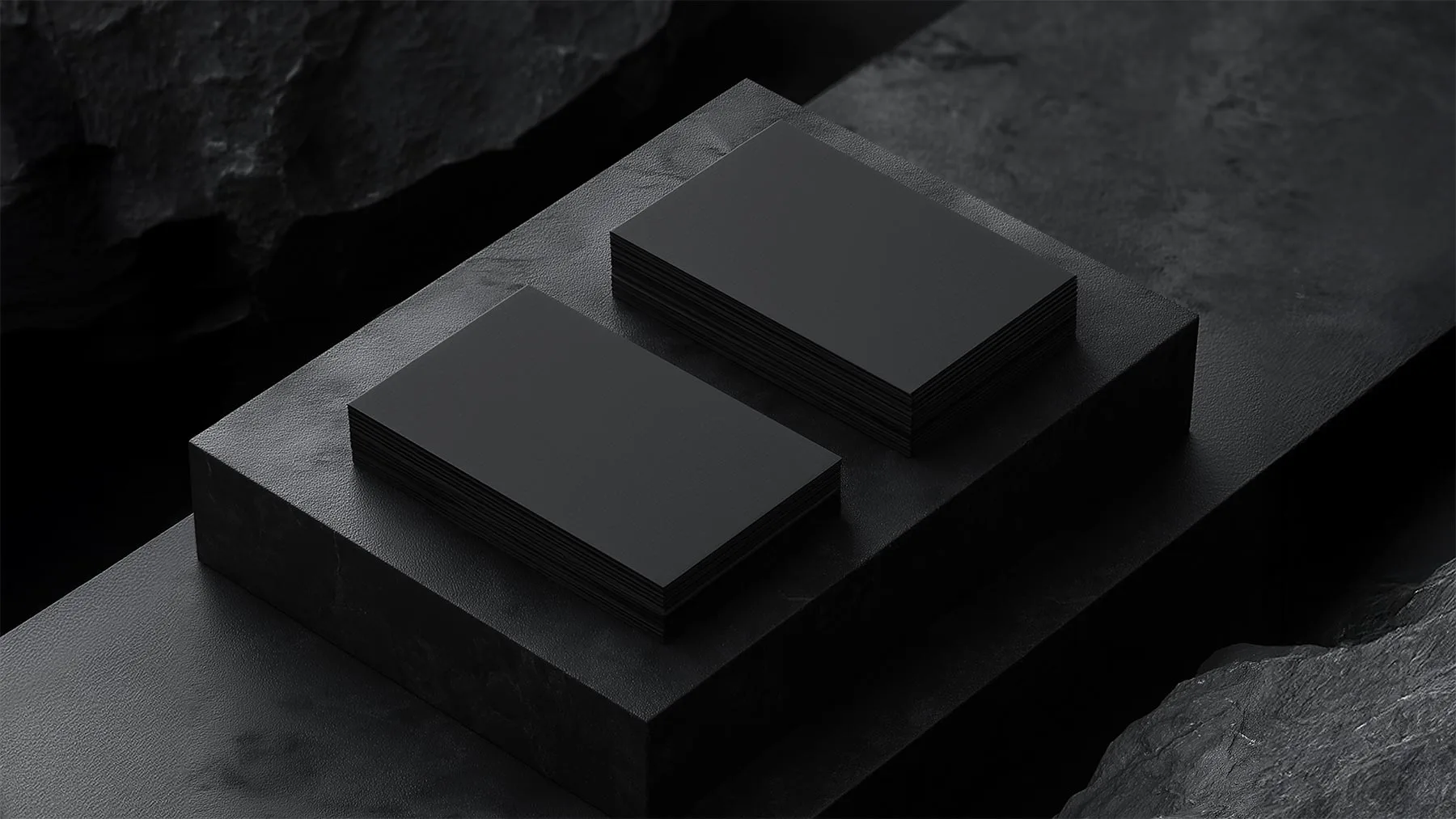 Business Card Mockup (Dark Isometric Scene)