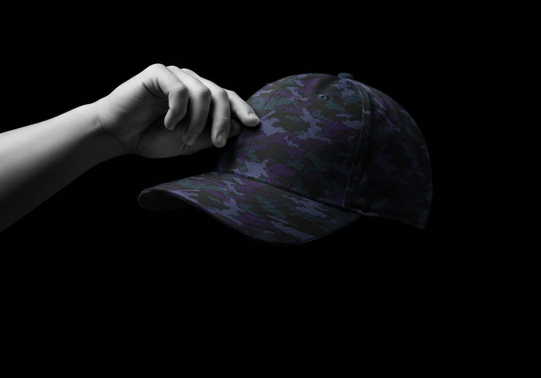 Cap Mockup (Dark Scene, PSD)