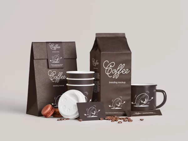 Coffee Branding Mockup Set (7 Studio Scenes)