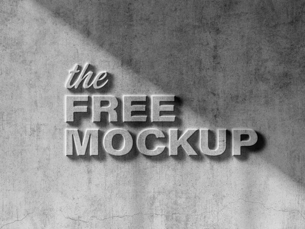 Concrete Wall Logo Mockup (Embossed Effect)