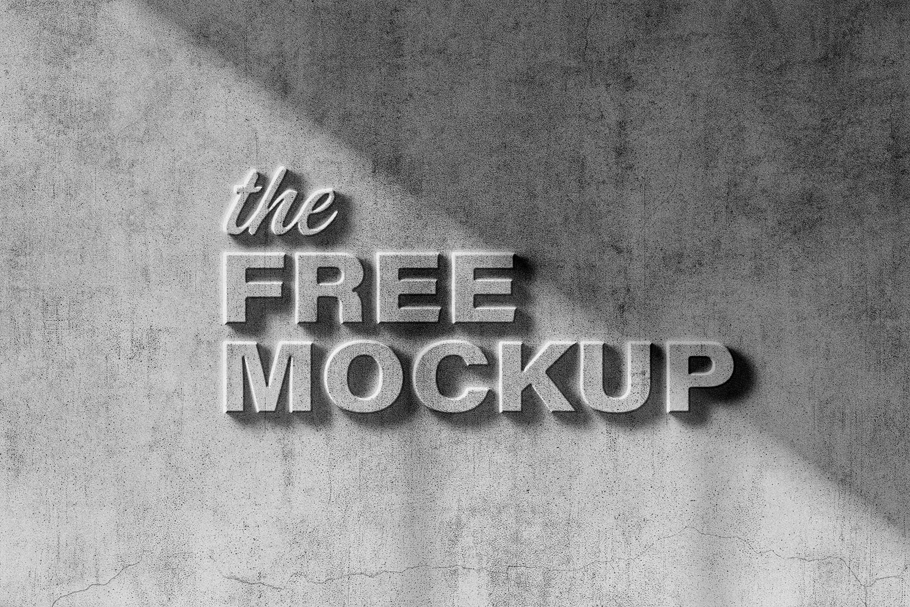 Concrete Wall Logo Mockup (Embossed Effect)