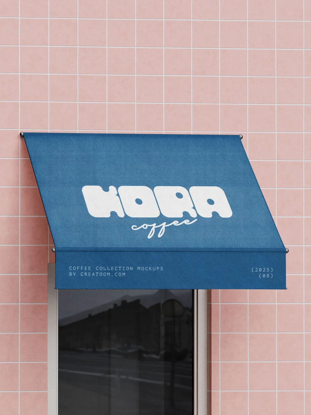 Fabric Awning Mockup Over the Window
