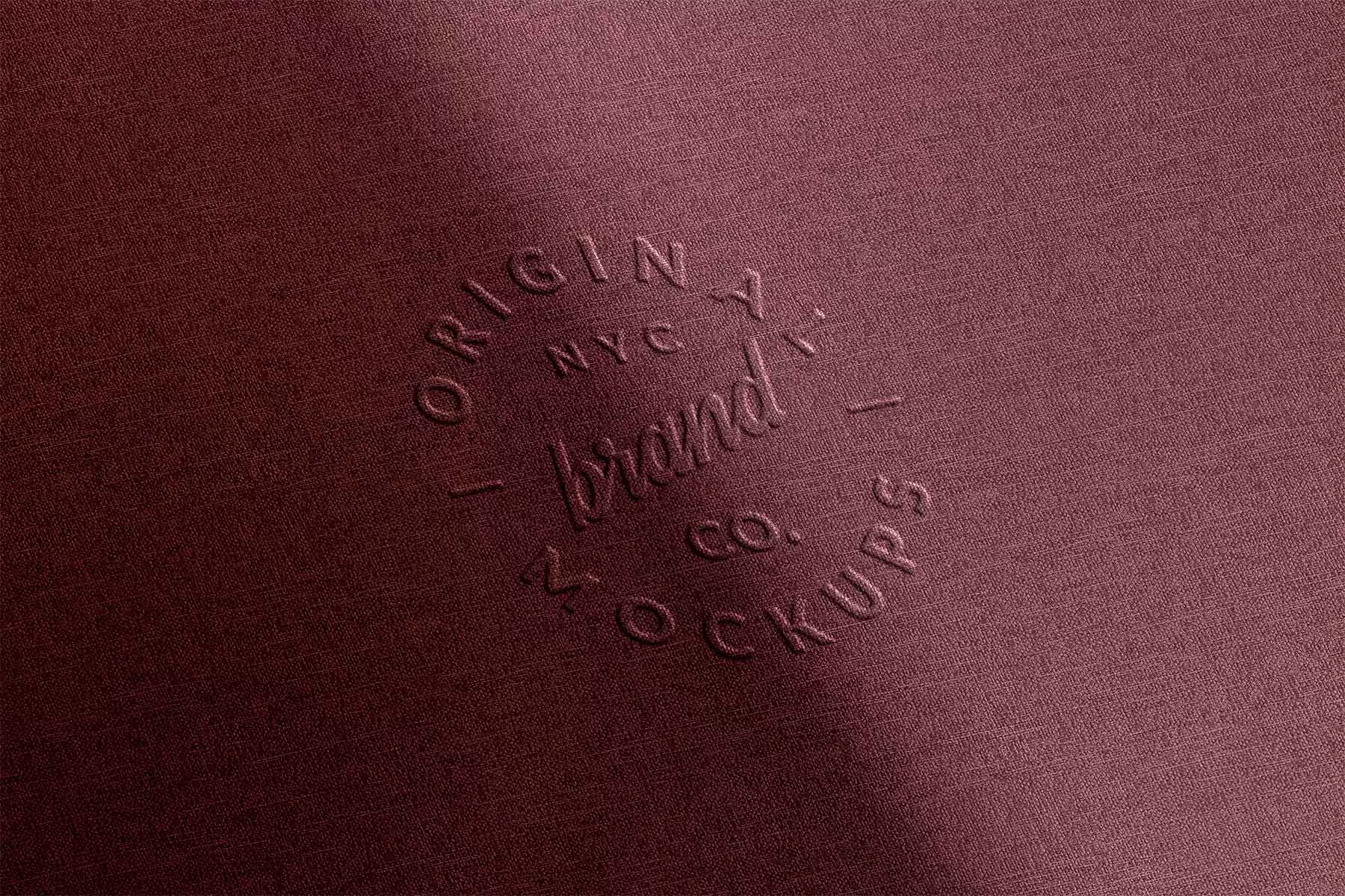 Fabric Embossed Logo Mockup
