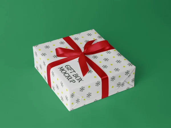 Gift Box Mockup Minimalist Scene