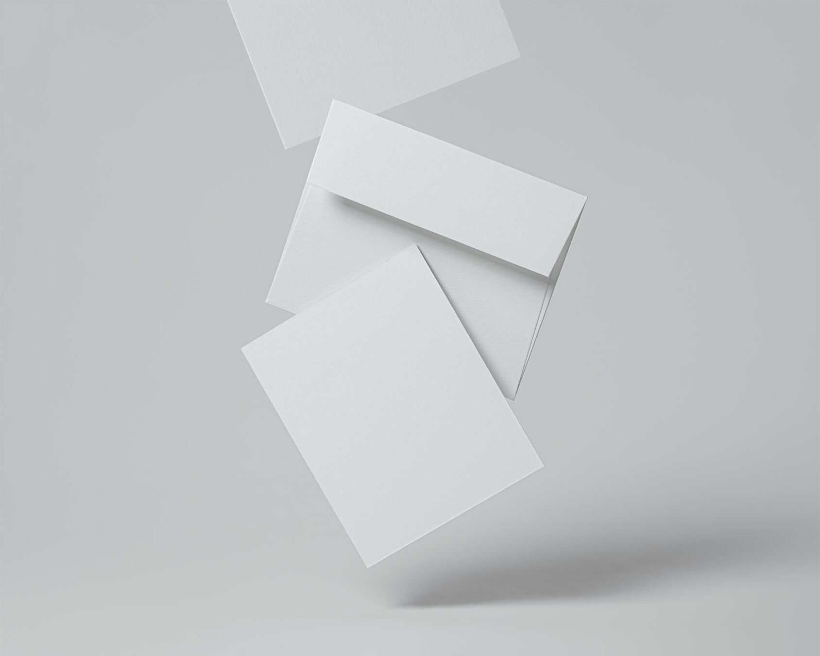 Gravity Envelope & Invitation Card Mockup (Minimalist Scene)