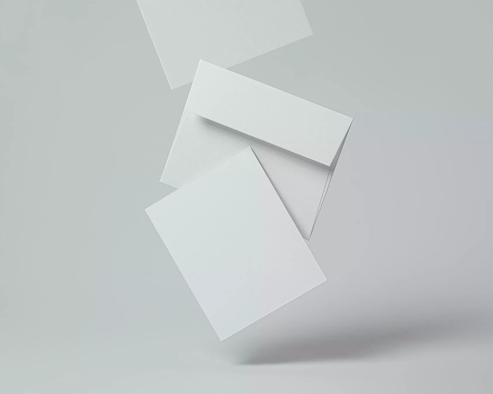 Gravity Envelope & Invitation Card Mockup (Minimalist Scene)