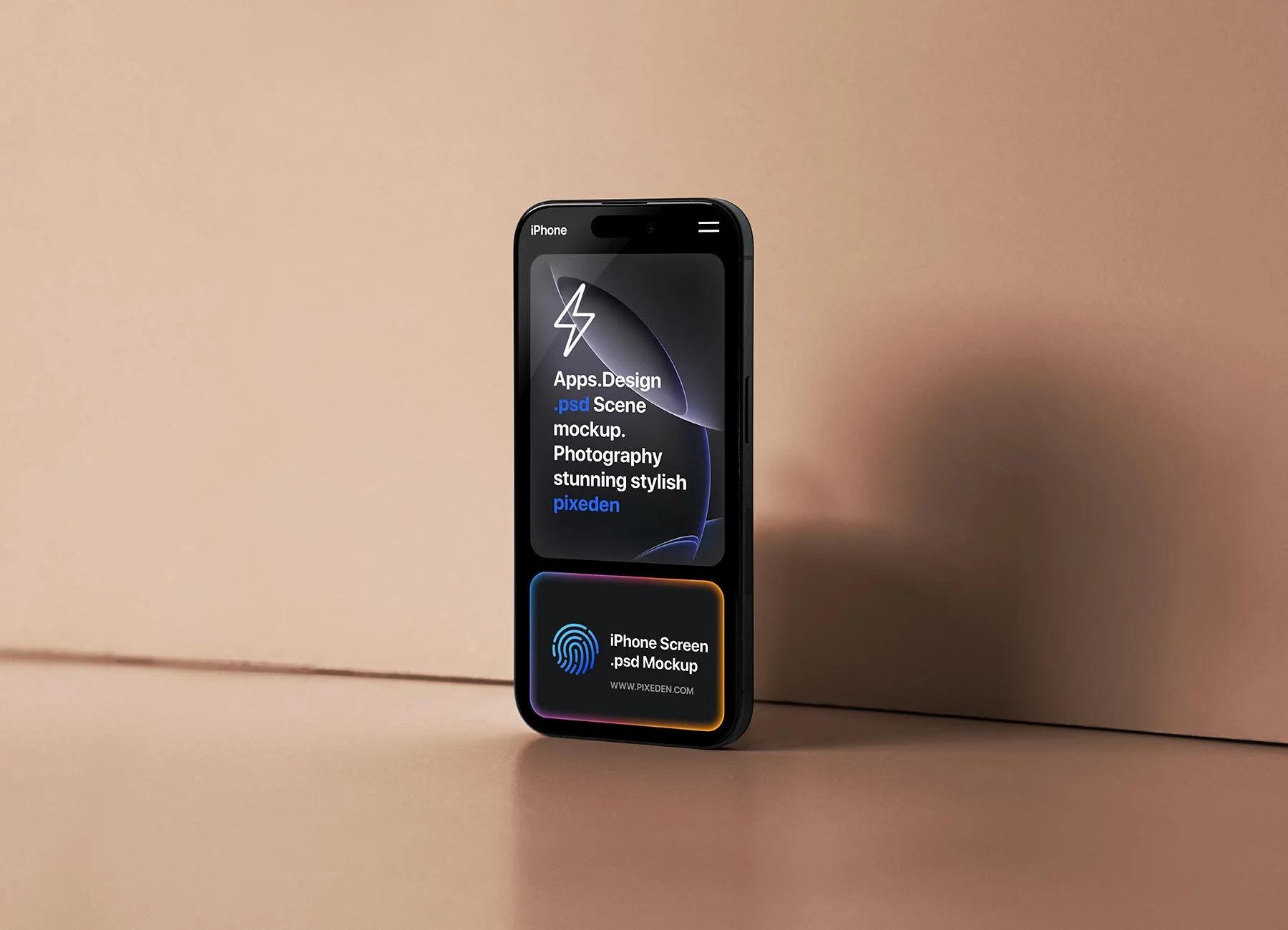 iPhone App Screen Presentation Mockup