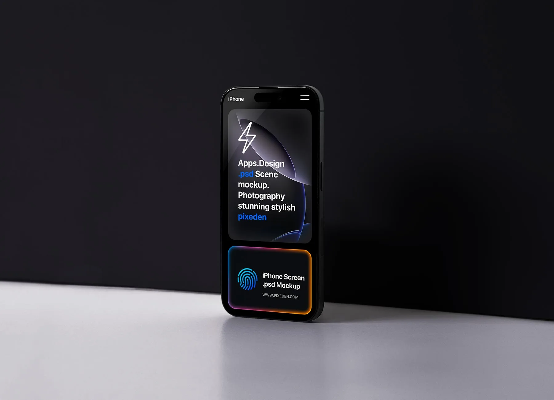 iPhone App Screen Presentation Mockup