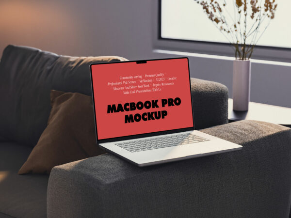 Laptop Mockup (Interior Scene)