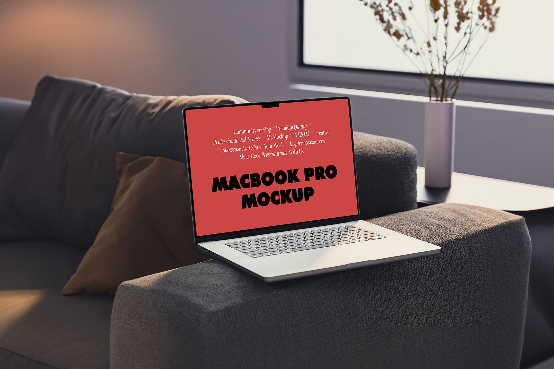 Laptop Mockup (Interior Scene)