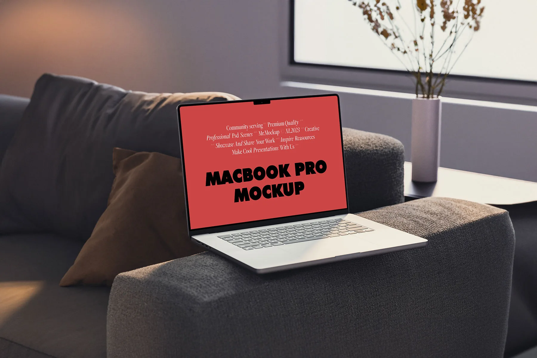 Laptop Mockup (Interior Scene)