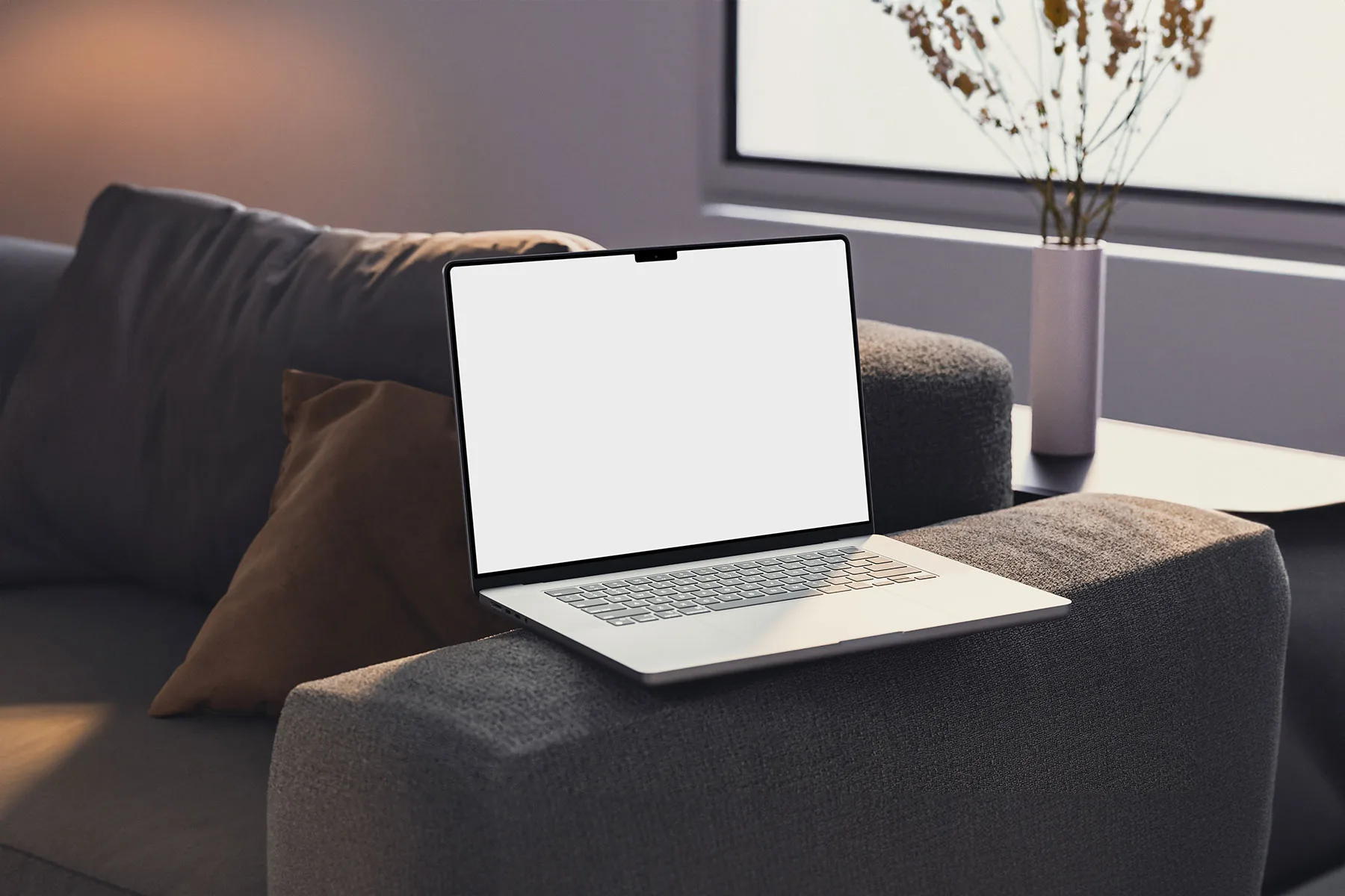 Laptop Mockup (Interior Scene)