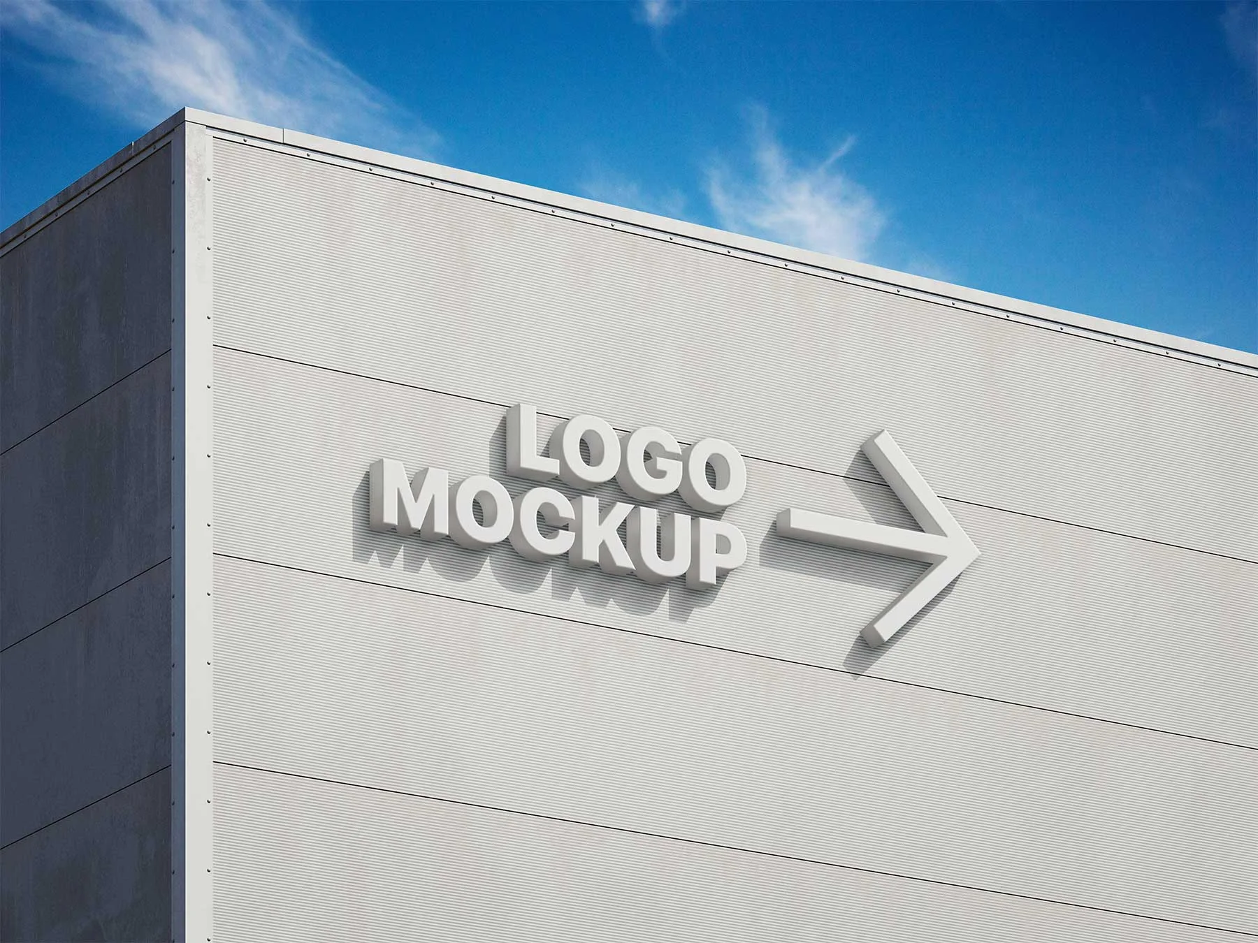 Logo on Building Mockup (3D Facade Sign)