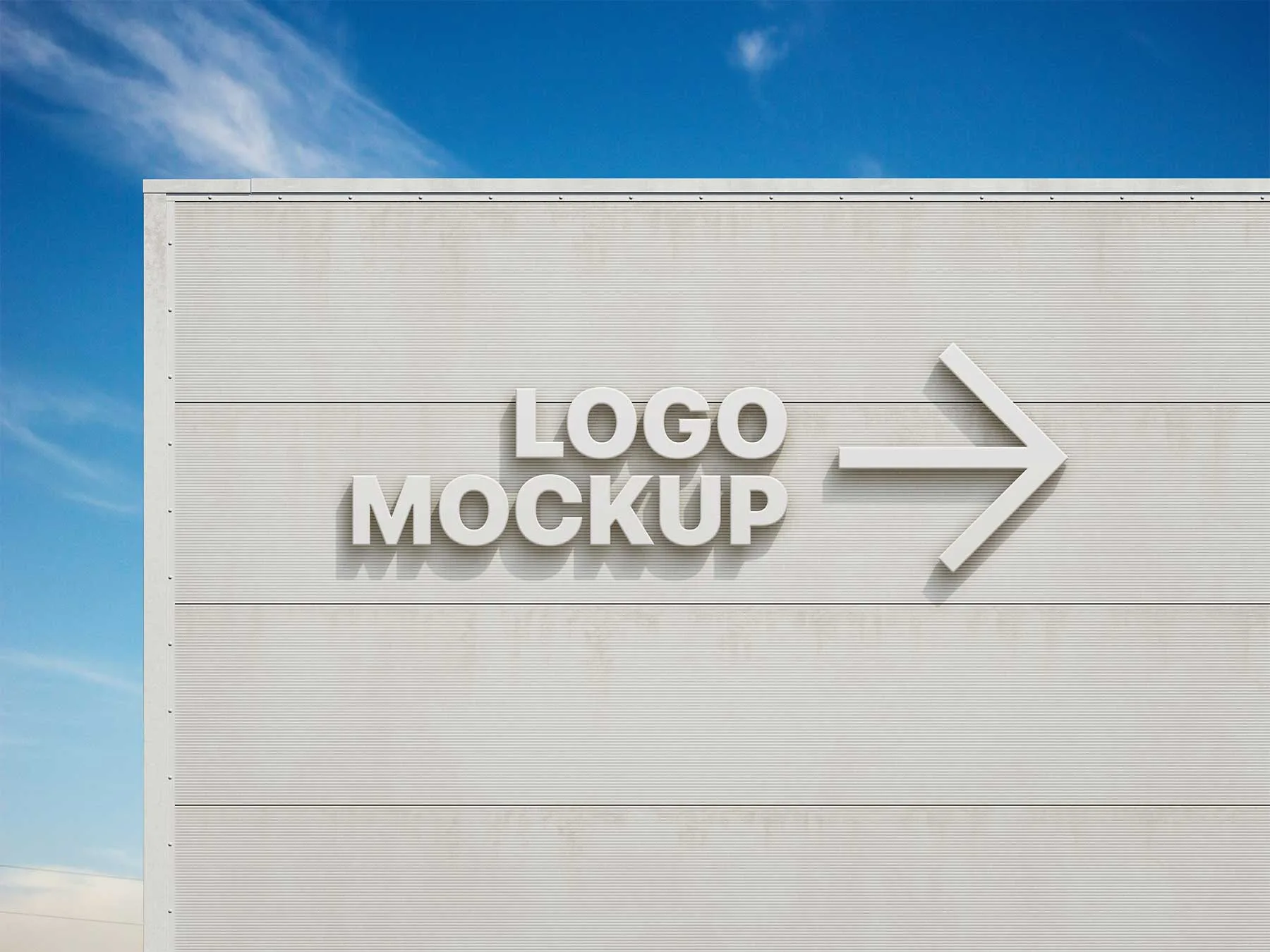 Logo on Building Mockup (3D Facade Sign)