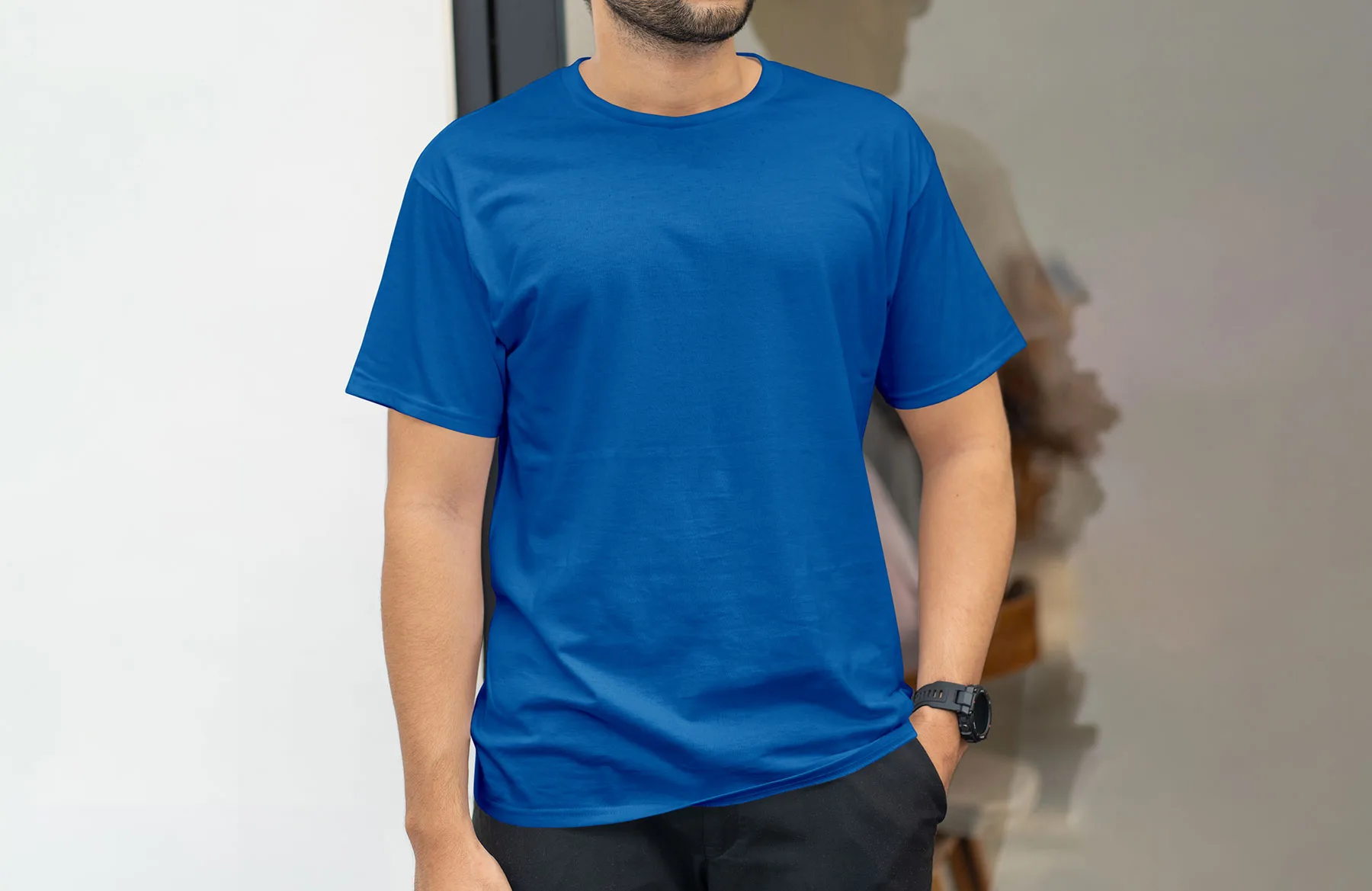 Man Wearing T-Shirt Mockup