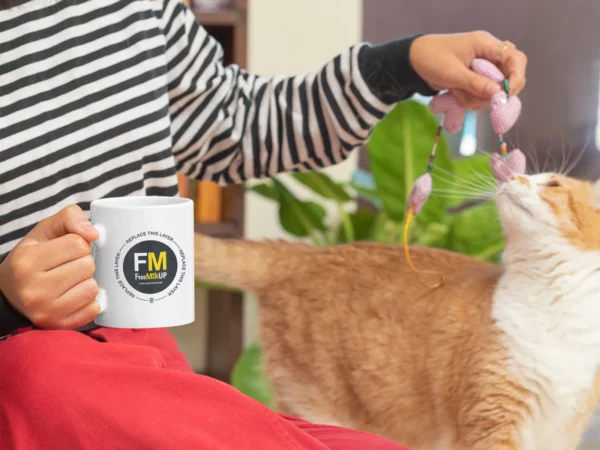 Mug Mockup (Woman with Cat)