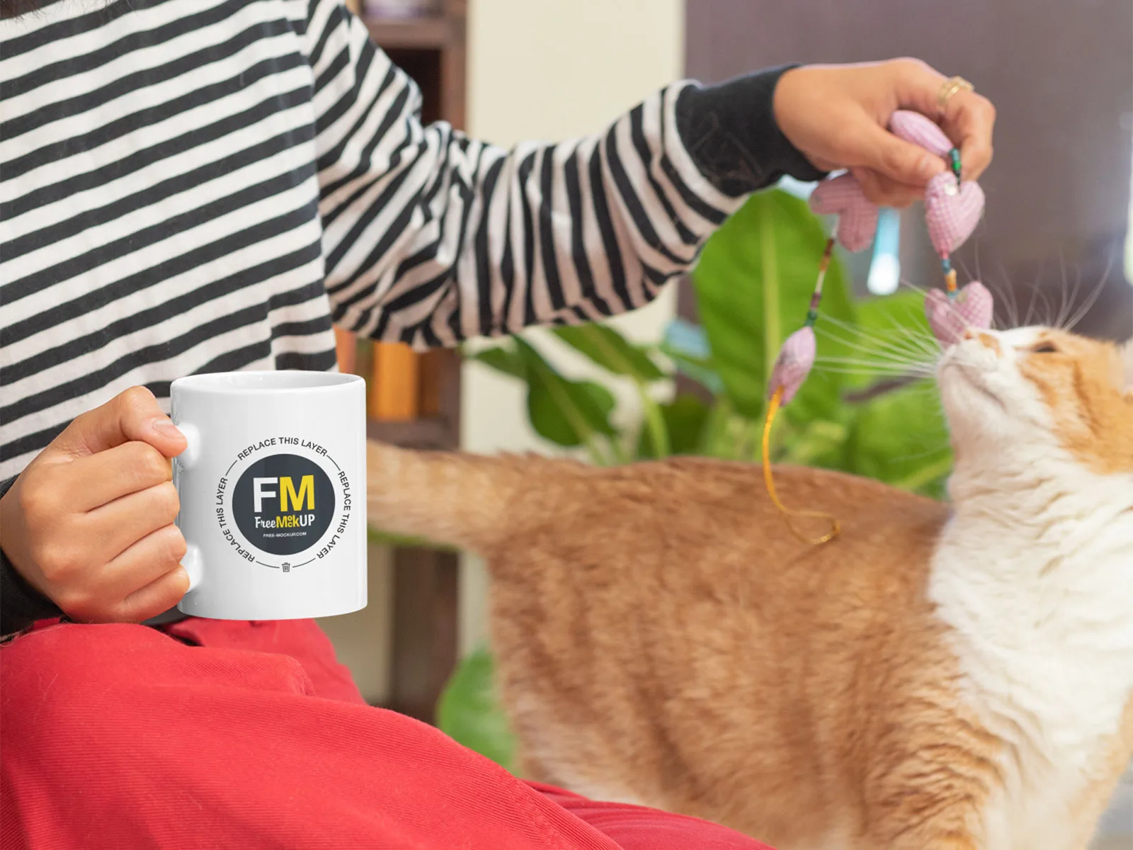 Mug Mockup (Woman with Cat)