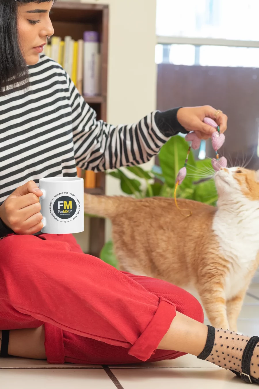 Mug Mockup (Woman with Cat)