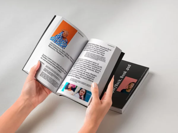 Open Paperback Book Mockup