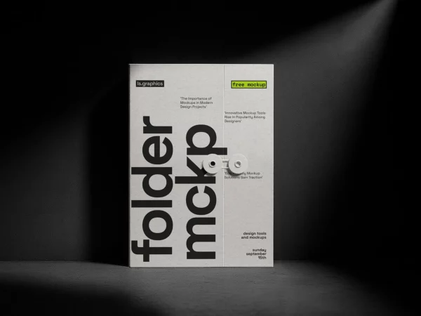 Paper Folder with String Closure Mockup