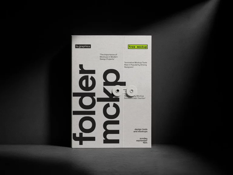 Paper Folder with String Closure Mockup