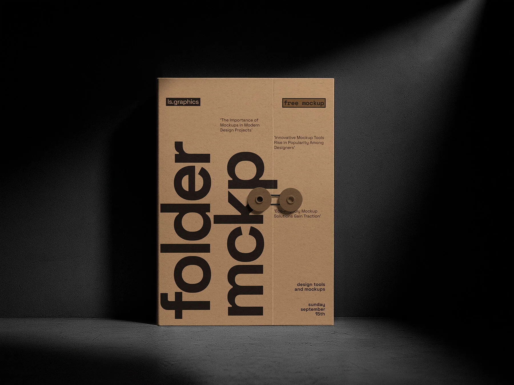 Paper Folder with String Closure Mockup
