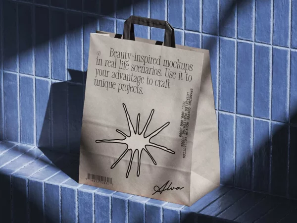 Photorealistic Paper Bag Mockup
