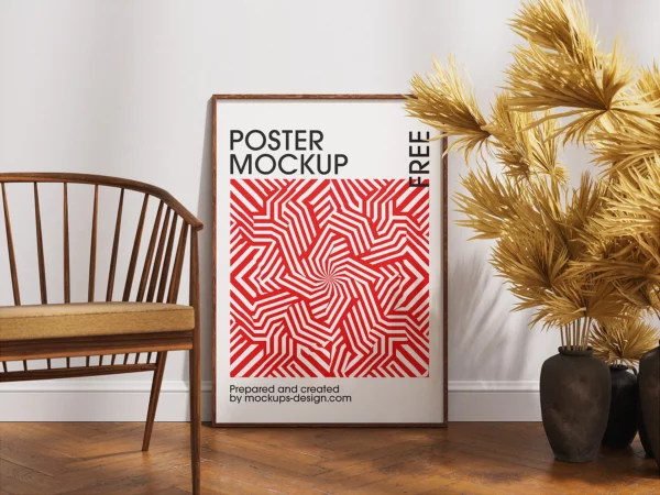 Poster Frame on Parquet Floor Mockup for Etsy (3 PSD)