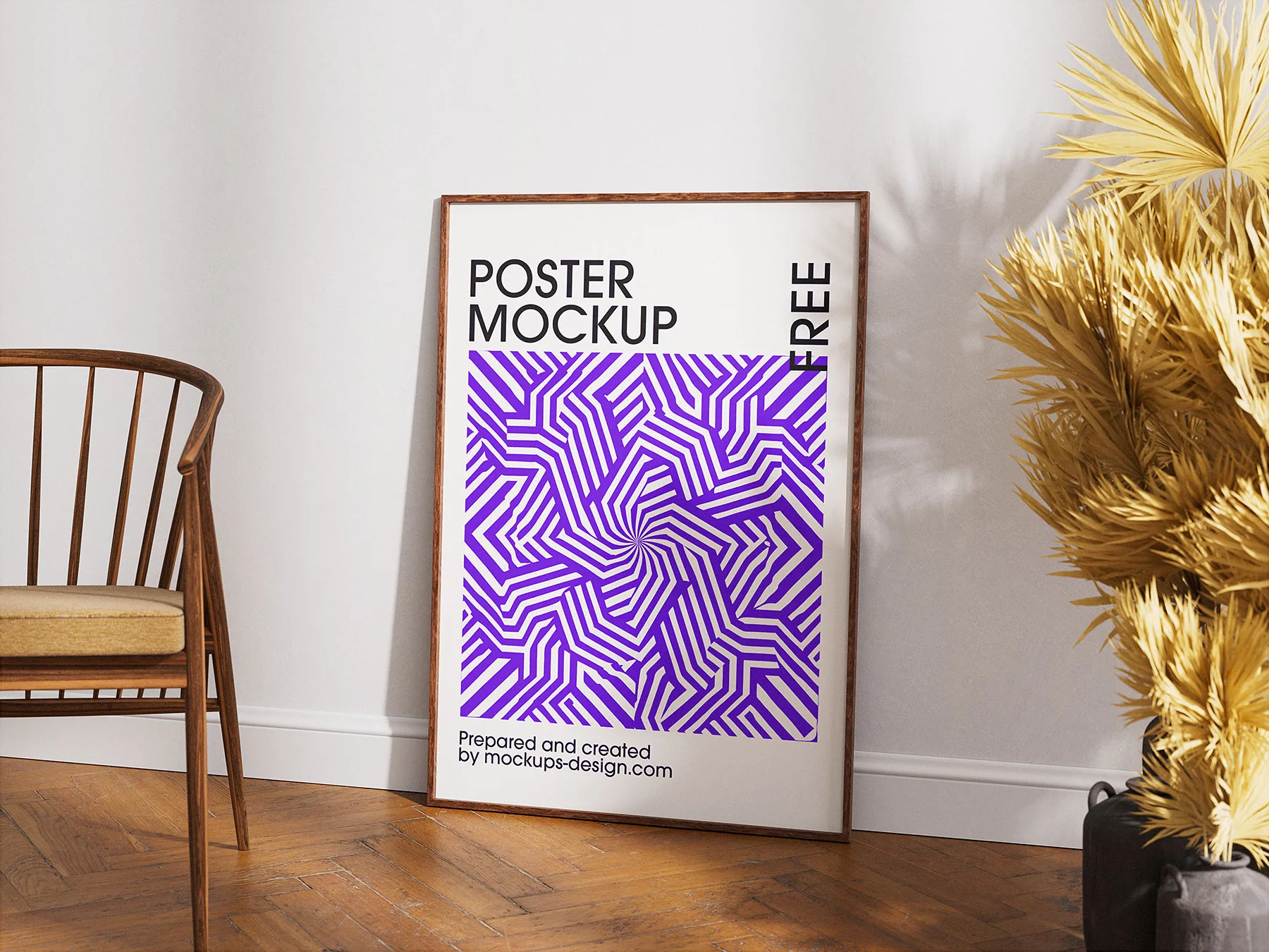 Poster Frame on Parquet Floor Mockup for Etsy