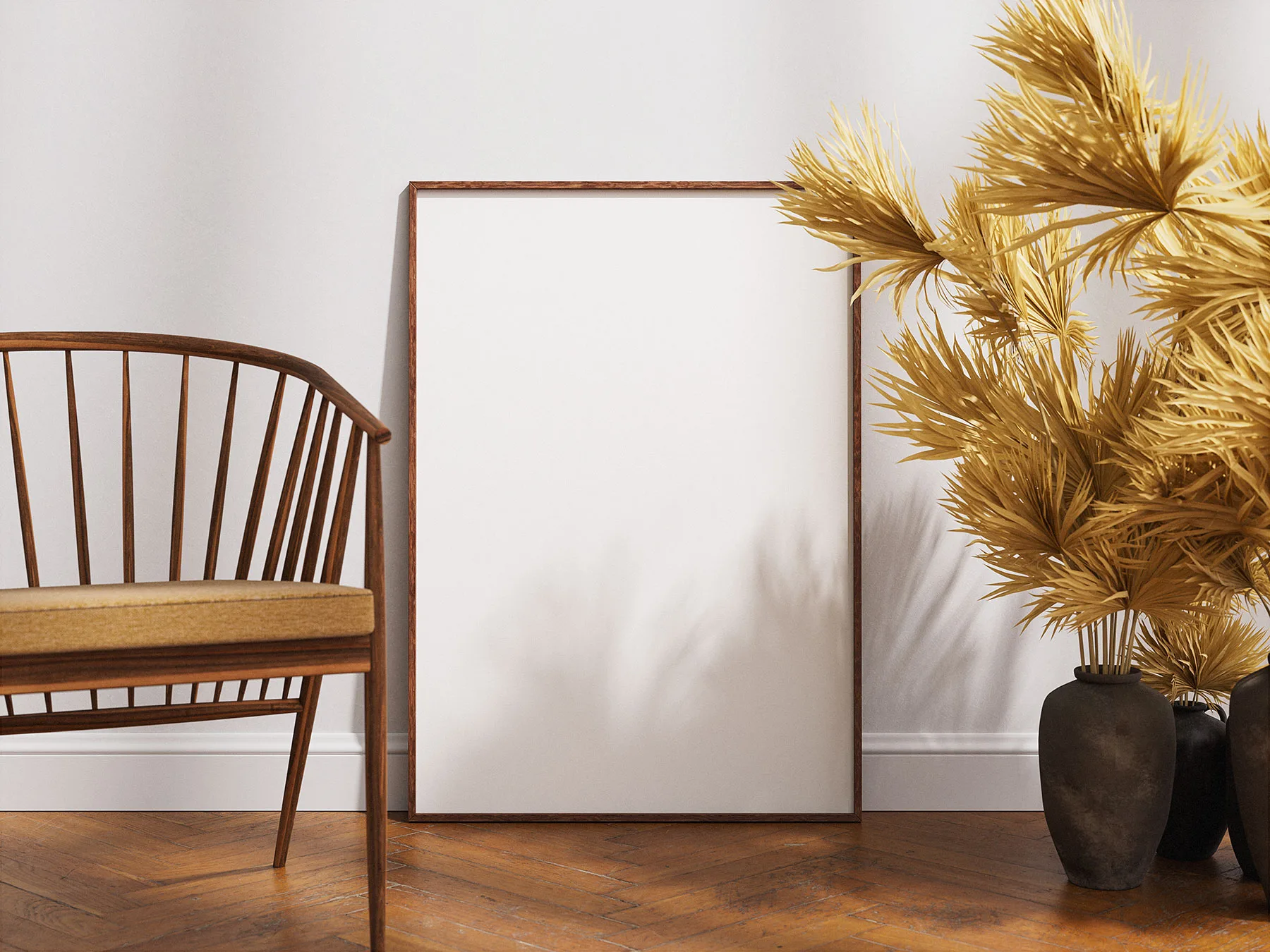 Poster Frame on Parquet Floor Mockup for Etsy