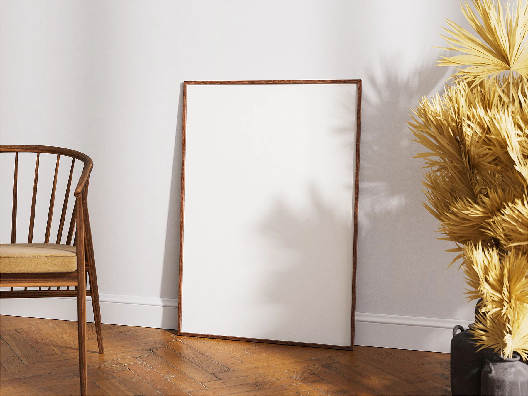 Poster Frame on Parquet Floor Mockup for Etsy