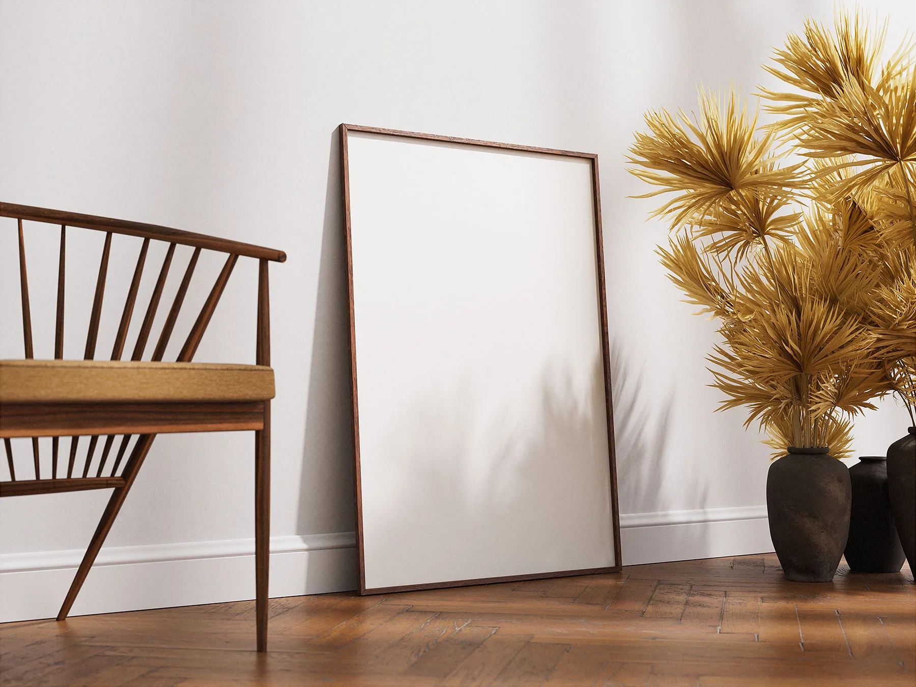 Poster Frame on Parquet Floor Mockup for Etsy
